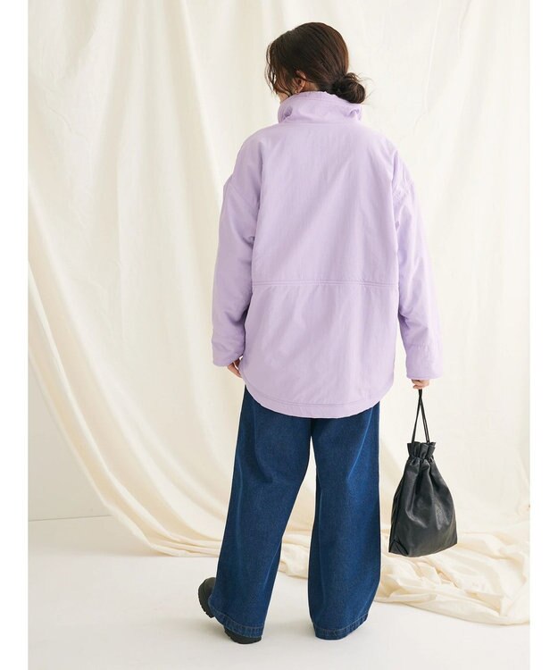 CRAFT STANDARD BOUTIQUE ナイロン×裏フリースアノラックブルゾンＬ／Ｓ Lavender