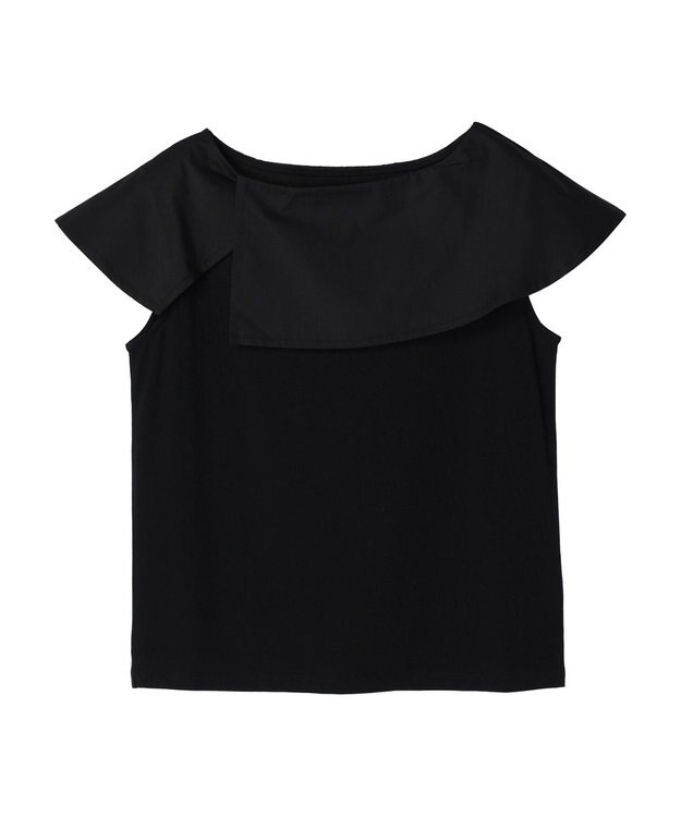 Green Parks オフショル風カットプルオーバー Black