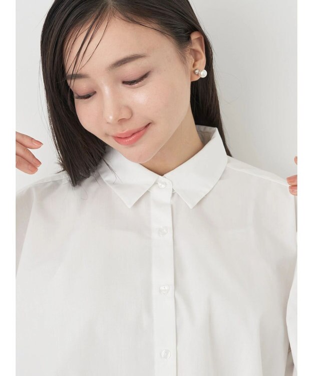 earth music&ecology ドロストヘムショートシャツ Off White