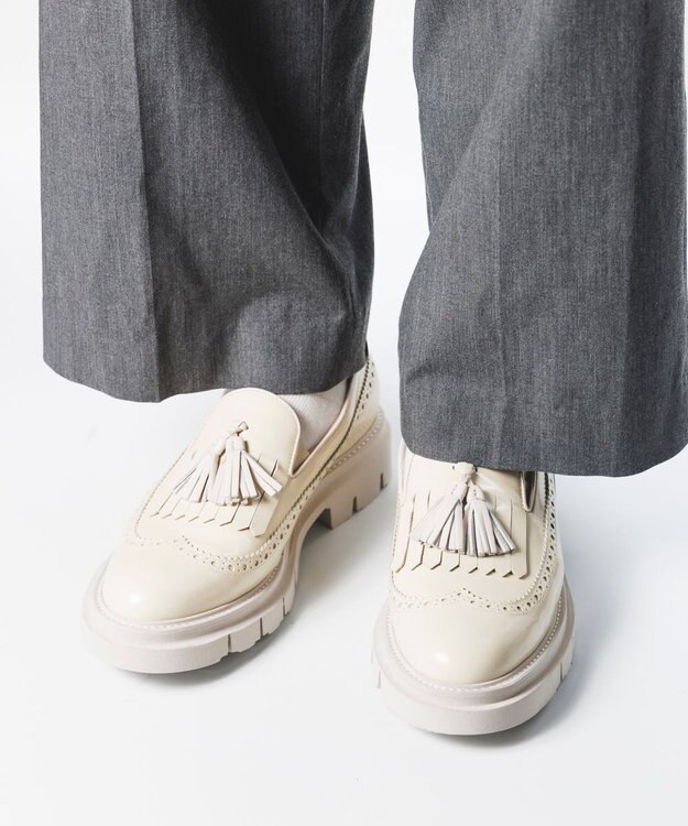 BONTRE 【LucaGrossi/ルカグロッシ】厚底メダリオンタッセルローファー/G961M-UA アイボリー