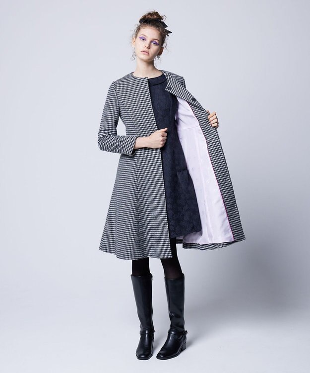 TOCCA 【消臭】RHYTHMIC PACE 千鳥柄コート ブラック系