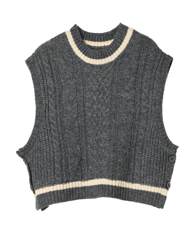CRAFT STANDARD BOUTIQUE ２ＷＡＹケーブルニットベスト Gray