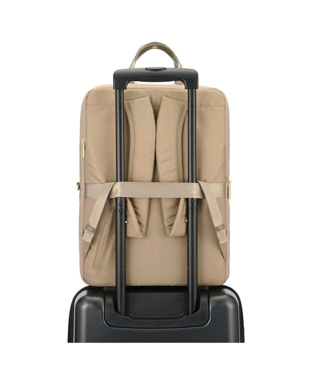 ACE BAGS & LUGGAGE 【エキスパンドタイプ】 ace. フィッテム リュックサック B4サイズ 15.6インチ収納 68687 エース ベージュ