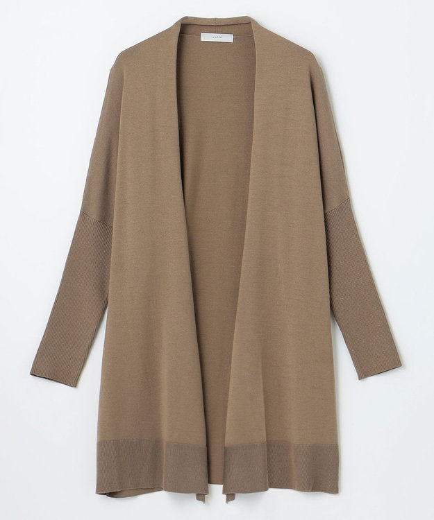 ANY 【洗濯機可】リブスリーブカーディガン キャメル