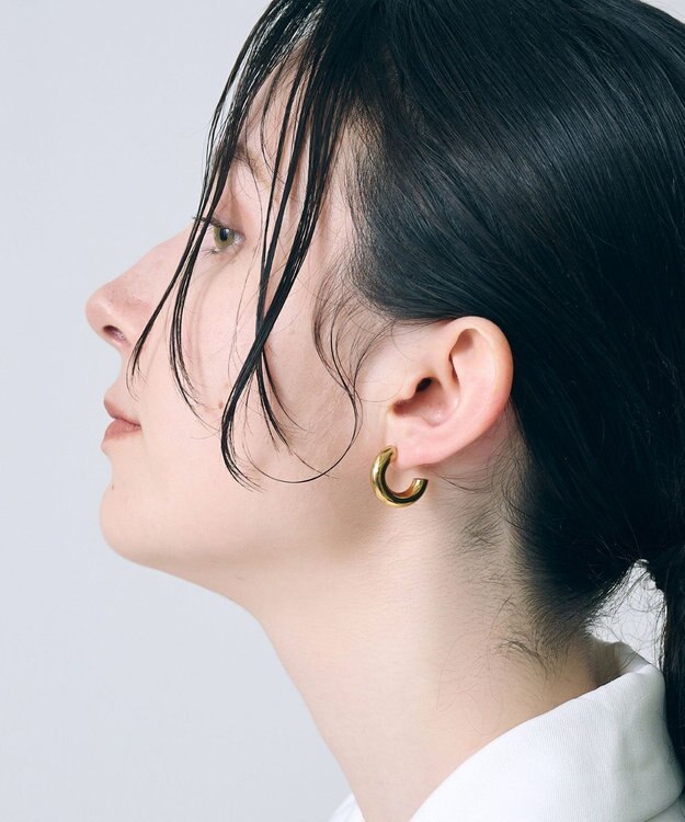 Phoebe 【金属アレルギー対応】ボリュームフープピアス　ゴールド/サージカルステンレス ゴールド
