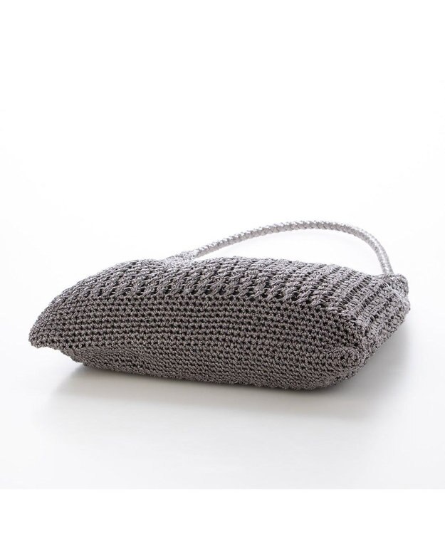 UNBILLION カシュカシュ cachecache / メタリックコード柄編みワンハンドルトート ダークシルバー