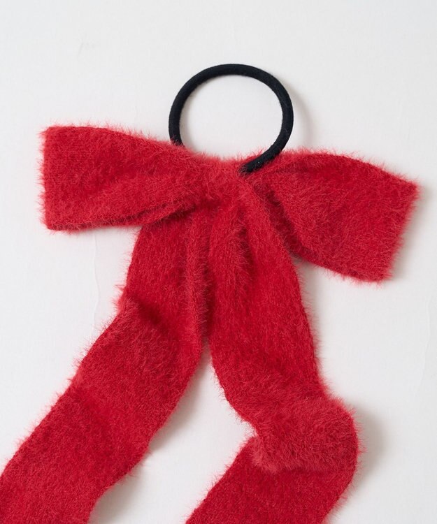 WEGO Lシャギーニットリボンゴム レッド