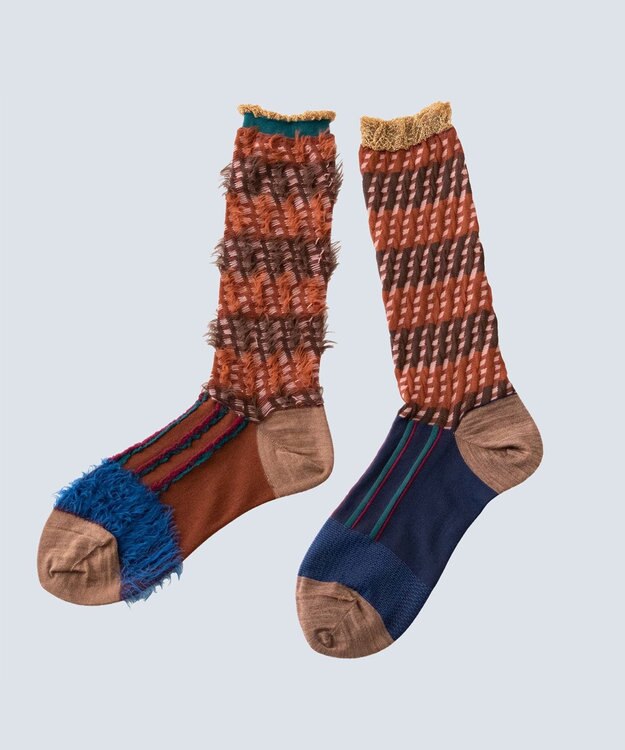 COQ ミケネコテイル リバーシブルファーソックス ブラウン