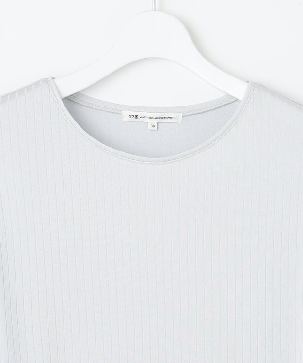 23区 S 【洗える】マルチ機能 プルオーバー カットソー ライトグレー系