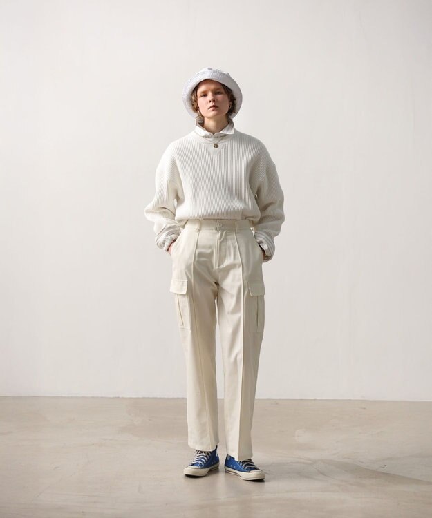 LENO CARGO TROUSERS / カーゴパンツ WHITE