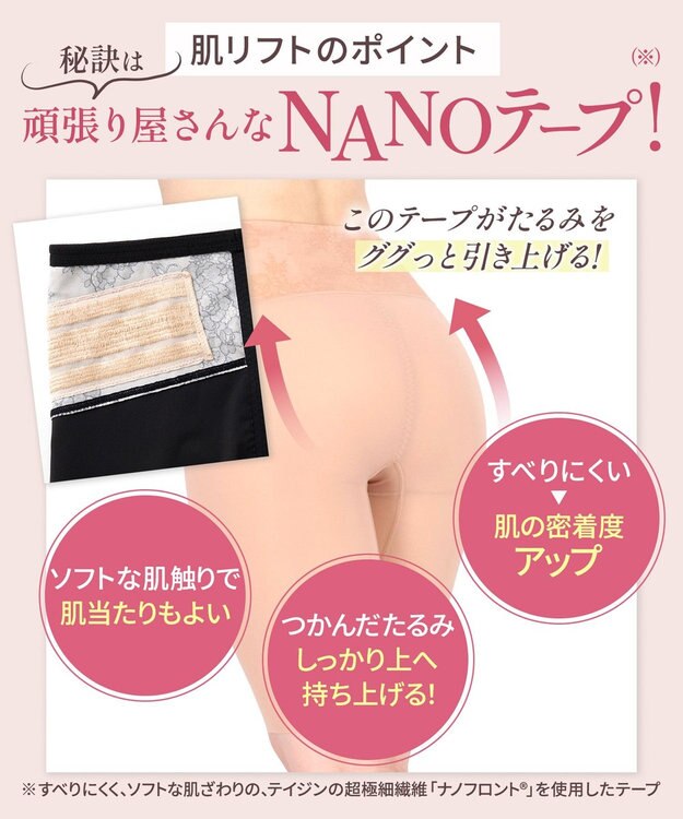 WACOAL ガードル 【肌リフト】 下半身のたるみをリフトアップ スリムなシルエット ロング丈 一枚ばき可能 レディース GRC424 /ワコール ブラック