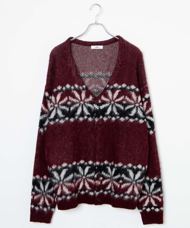 WEGO モヘアライク総柄BIGカーディガン 柄5