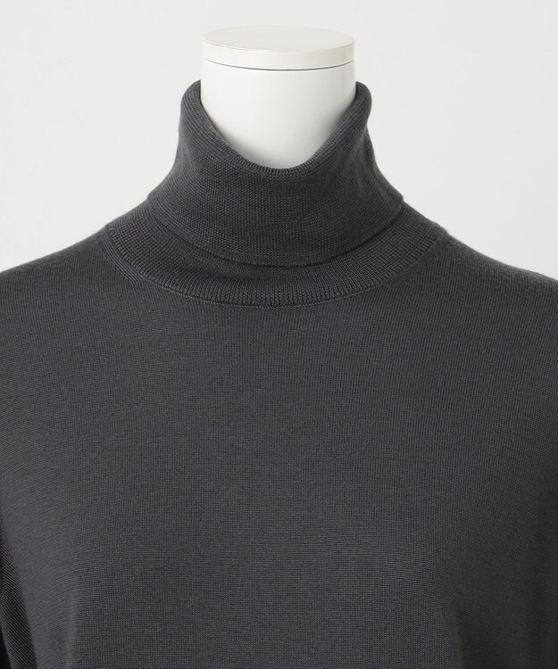 23区 S 【R(アール)】ウーステッドウールカシミヤ タートルネックニット グレー系