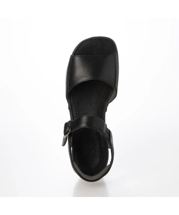 ing <ing>【WEB限定】【サスティナブル】ウエッジヒールレザーサンダル ブラック