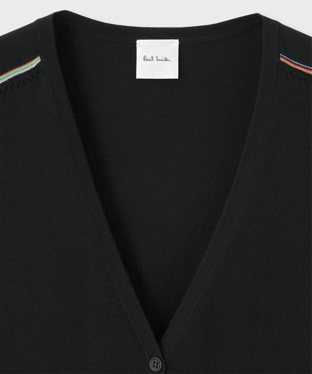 Paul Smith 【洗える】Signature Stripe アイレット カーディガン ブラック