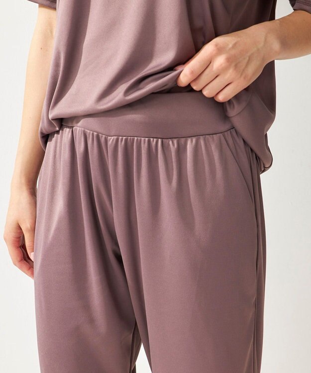 OP／FILA 【FILA】犬や猫の毛がつきにくいルームウェア上下セット/半袖 ダークパープル