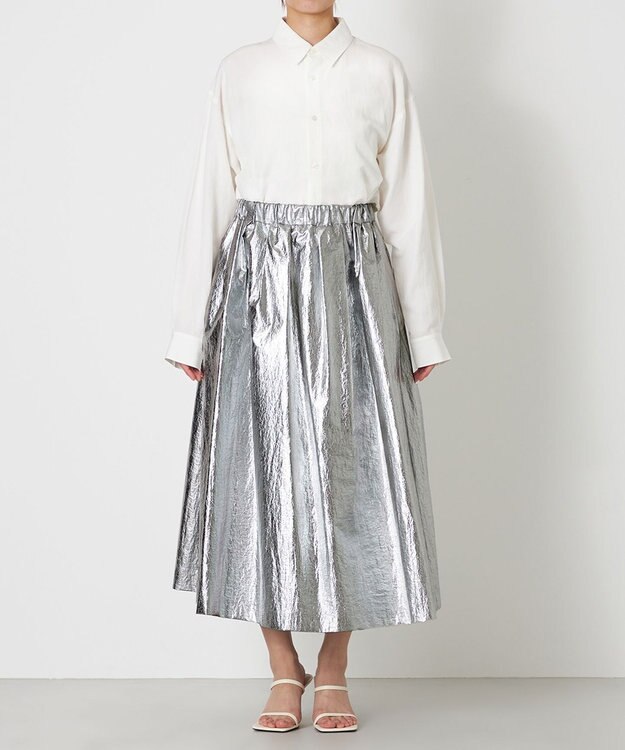 NAVE 【Nave】ホイルプリント スカート シルバー系