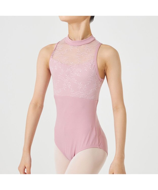 Chacott ハイネックレオタード グレイッシュローズ