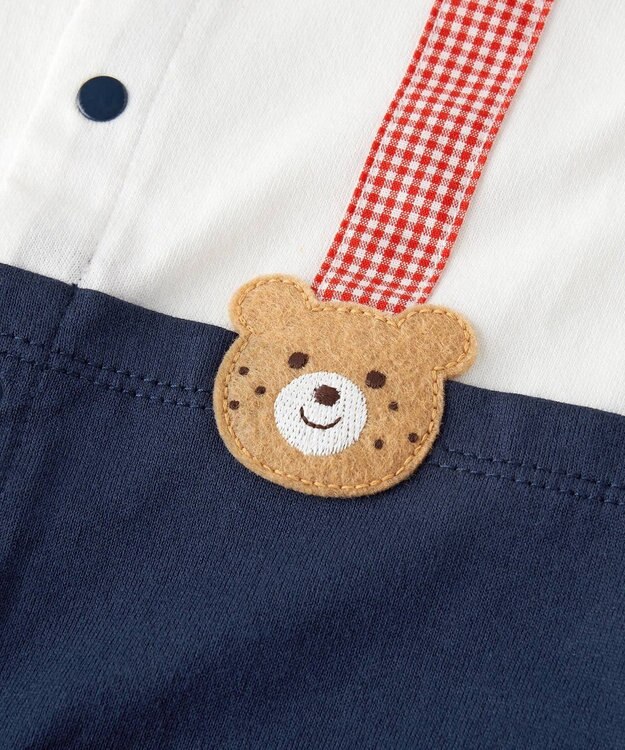 MIKI HOUSE HOT BISCUITS 【70-80cm】 サスペンダー 7分丈カバーオール マルチカラー