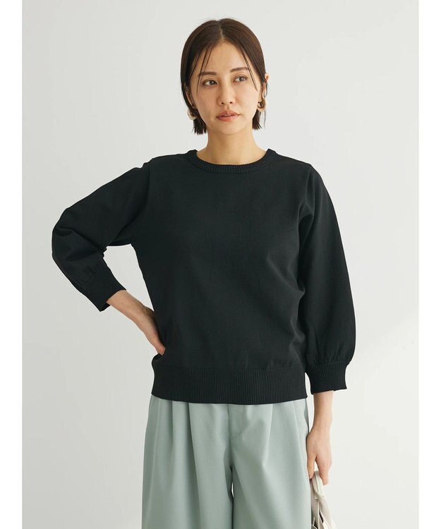 Green Parks 前後２ＷＡＹ　７分袖ハイゲージカーディガン Black