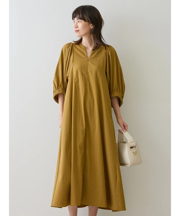 AMERICAN HOLIC 接触冷感スキッパーワンピース Camel