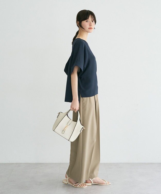 YECCA VECCA 【接触冷感】ドルマンブラウス Navy