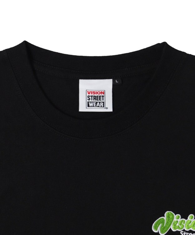 WEGO 【ユニセックス着用ITEM】別注VISIONグラフィックスリーブプリントT（LS） ブラック