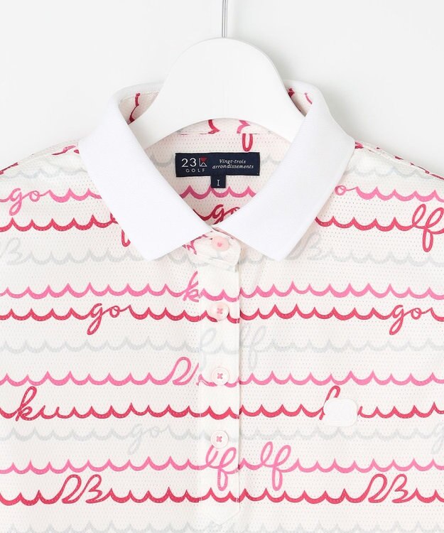 23区GOLF 【WOMEN】ウェーブロゴプリントノースリーブシャツ ピンク系5