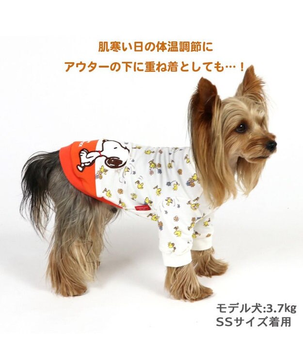 PET PARADISE スヌーピー  ペティヒート  Tシャツ 長袖《ウッドストック》 小型犬 赤