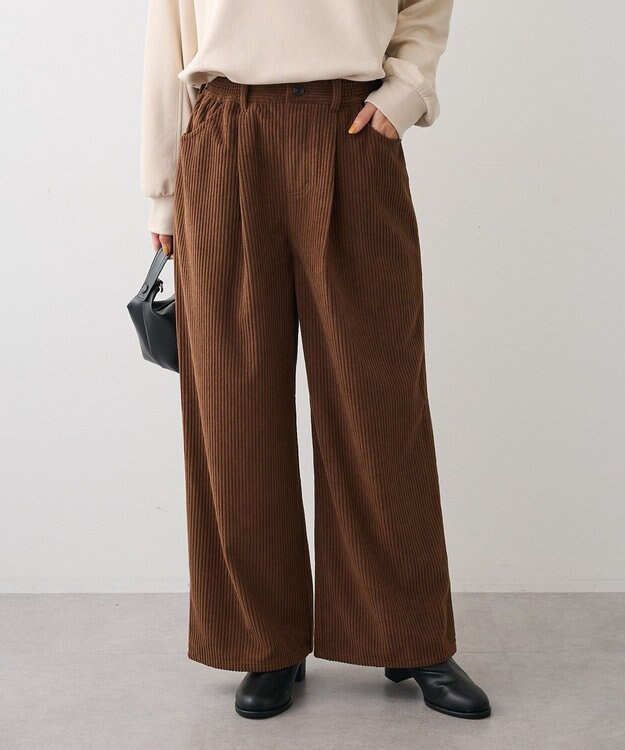 Green Parks 太畝コーデュロイカラーパンツ Brown
