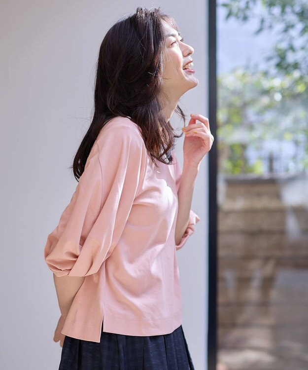 ANY シルケットスムース タックスリーブプルオーバー ピンク