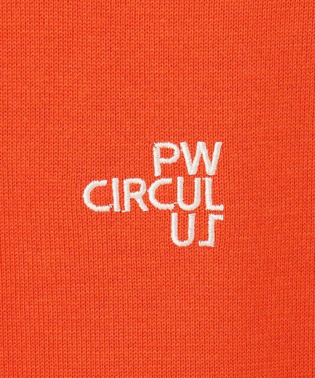 PW CIRCULUS 【WOMEN】【洗える】ロゴ ラグランスリーブ クルーネック ニット オレンジ系