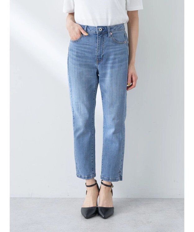 earth music&ecology クロップドデニムパンツ Light Indigo