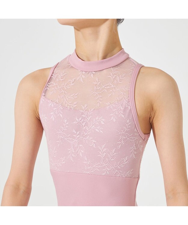 Chacott ハイネックレオタード グレイッシュローズ