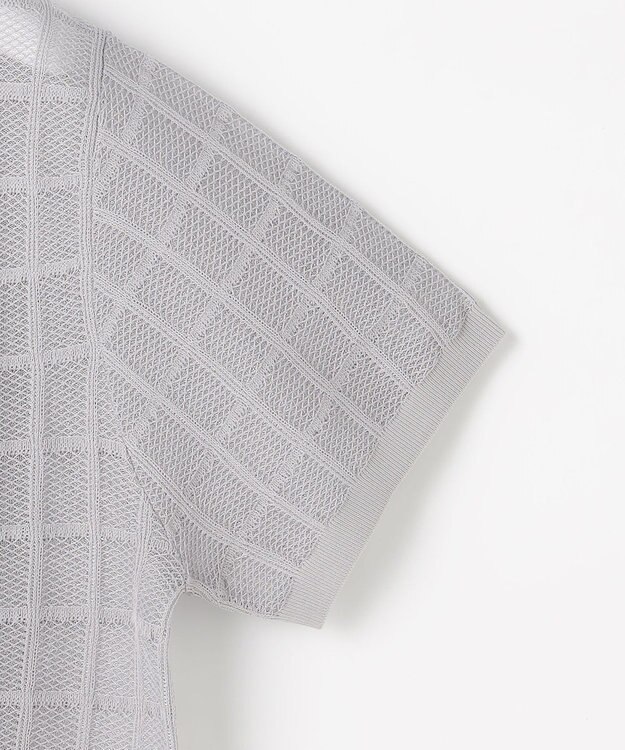 自由区 L 【ワコールコラボ・2点SET】シアーチェックニット プルオーバー グレー