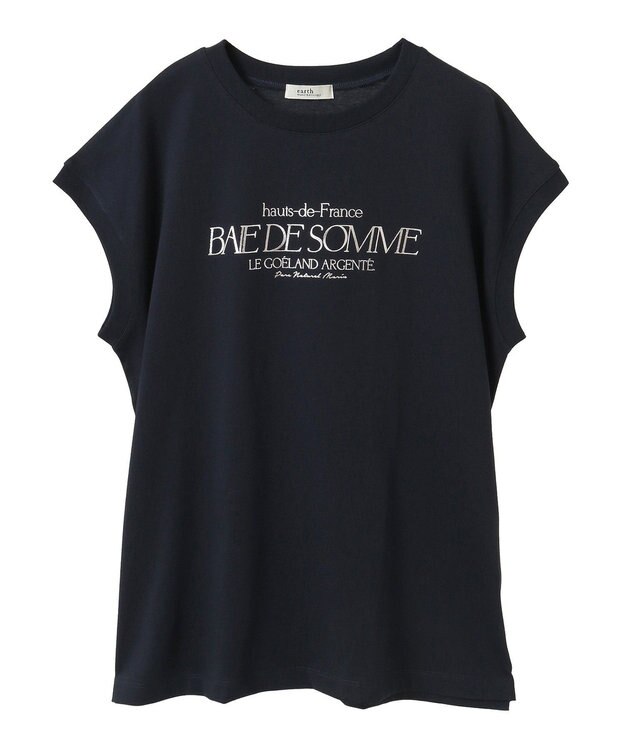 earth music&ecology 【接触冷感/洗濯機可】Ｈａｕｔｓ－ｄｅ－ＦｒａｎｃｅフレンチＴ Dark Navy