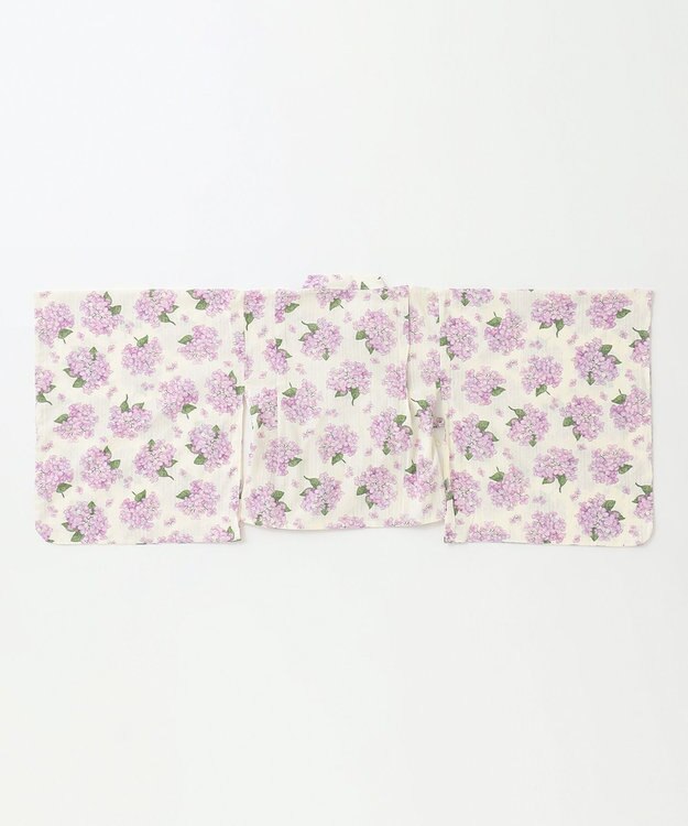 ANY KIDS ロング丈 浴衣 セット オフホワイト×アジサイ