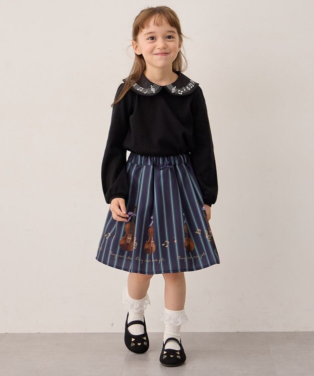 ANY KIDS 音符ブラウス ブラック