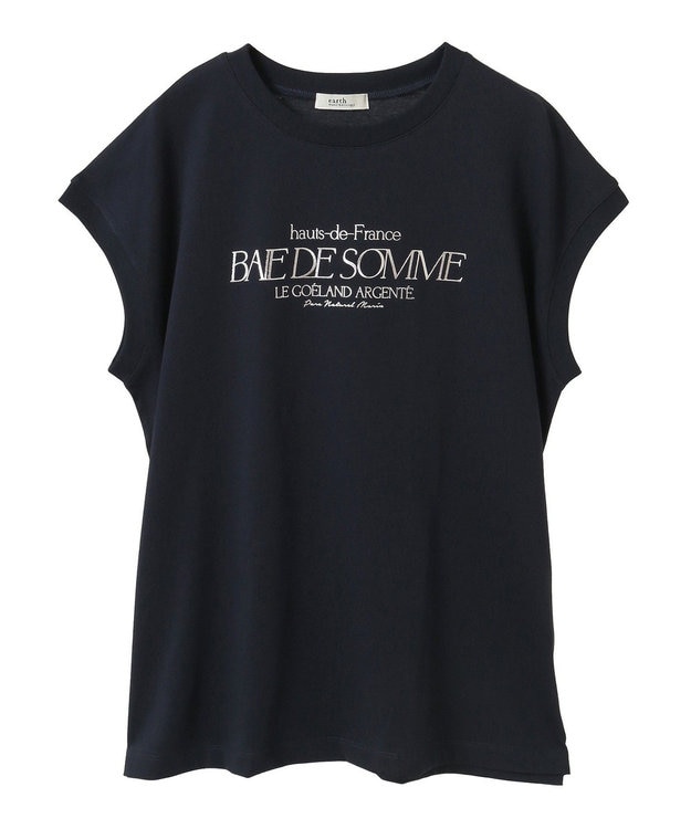 earth music&ecology 【接触冷感/洗濯機可】Ｈａｕｔｓ－ｄｅ－ＦｒａｎｃｅフレンチＴ Dark Navy