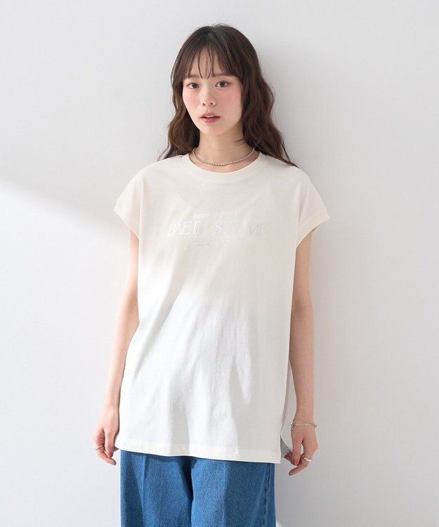 earth music&ecology 【接触冷感/洗濯機可】Ｈａｕｔｓ－ｄｅ－ＦｒａｎｃｅフレンチＴ Off White