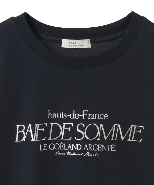 earth music&ecology 【接触冷感/洗濯機可】Ｈａｕｔｓ－ｄｅ－ＦｒａｎｃｅフレンチＴ Dark Navy