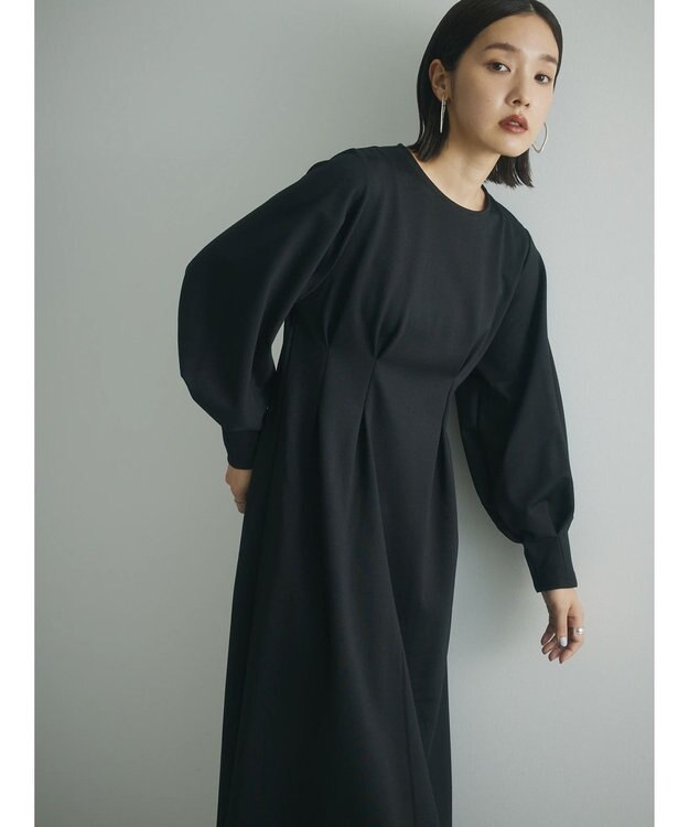 Green Parks armonia．ウエストタックポンチワンピース Black