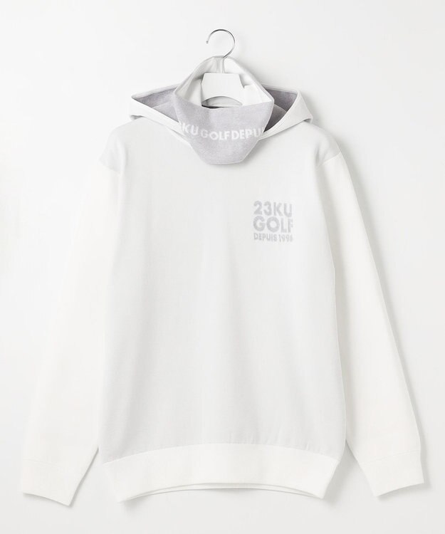 23区GOLF 【MEN】【ウォッシャブル】スヌード付き 裏モールパーカー ニット ホワイト系