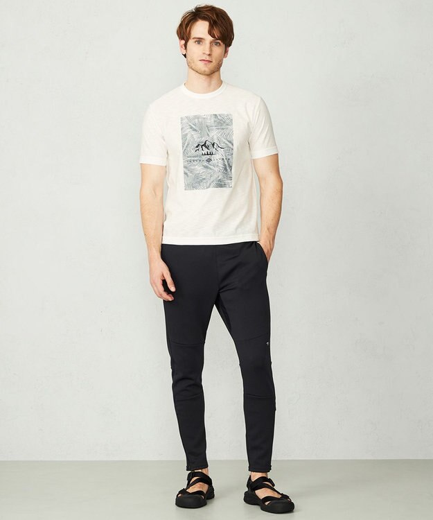 JOSEPH ABBOUD MOUNTAIN 【UNISEX】スラブリーフプリント Tシャツ ホワイト系