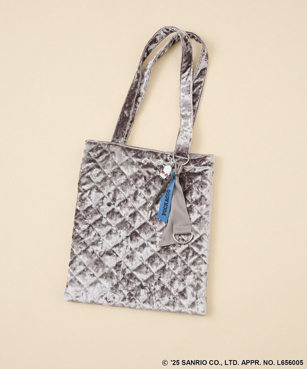 Green Parks チャーム付きベロアバック Gray