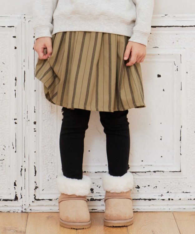 ANY KIDS ストライプスカッツ ベージュ系ストライプ