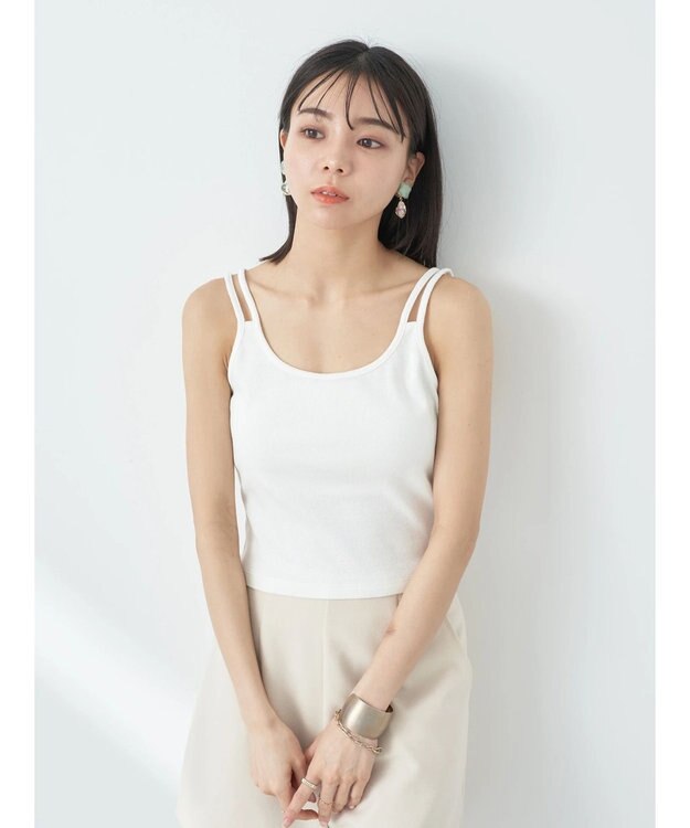 earth music&ecology クロップドキャミソール Off White