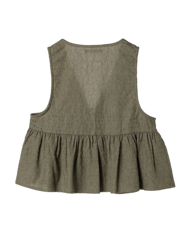 Green Parks ジャガードペプラムＺｉｐベスト Khaki