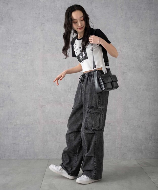 WEGO デニムパラシュートカーゴパンツ ブラックその他