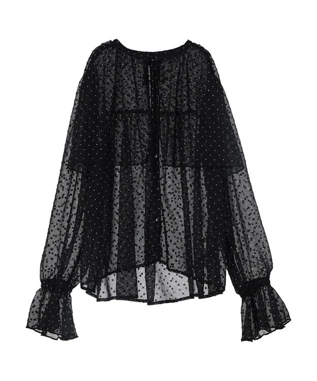 AMERICAN HOLIC ドビーシフォンフリルブラウス Dot